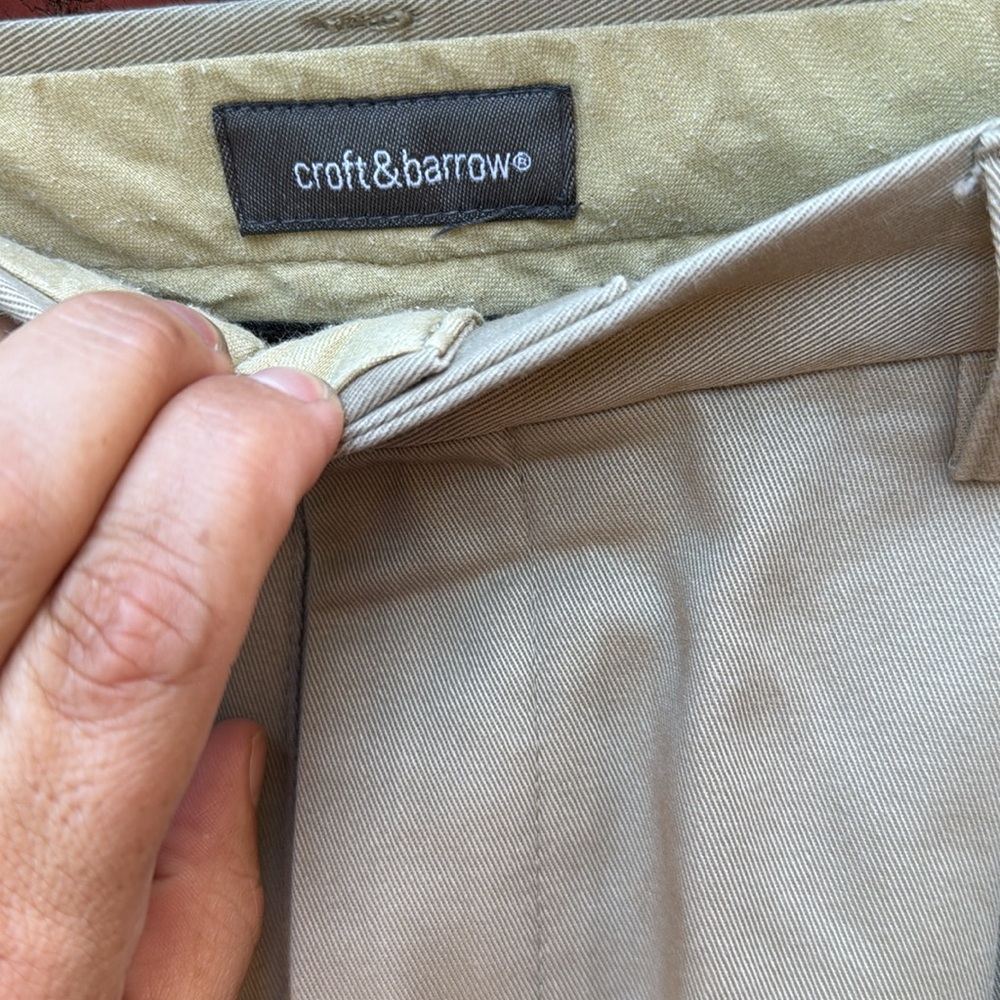 Croft & Barrow Dress Men Pants Tan Size 38X32 - Picture 3 of 5